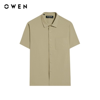 Owen - Áo sơ mi ngắn tay J-Form AJ260000NT màu Rêu chất liệu Nylon ripstop