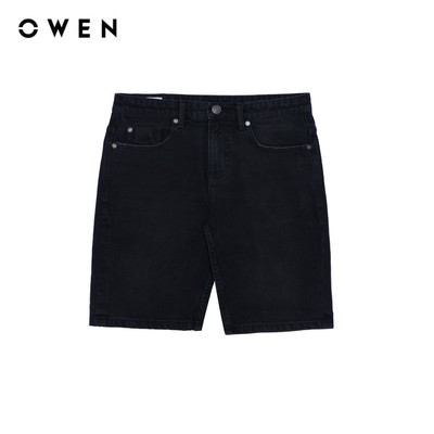 Owen - Quần short Straight Fit SJ263076 màu Đen chất liệu Cotton Spandex