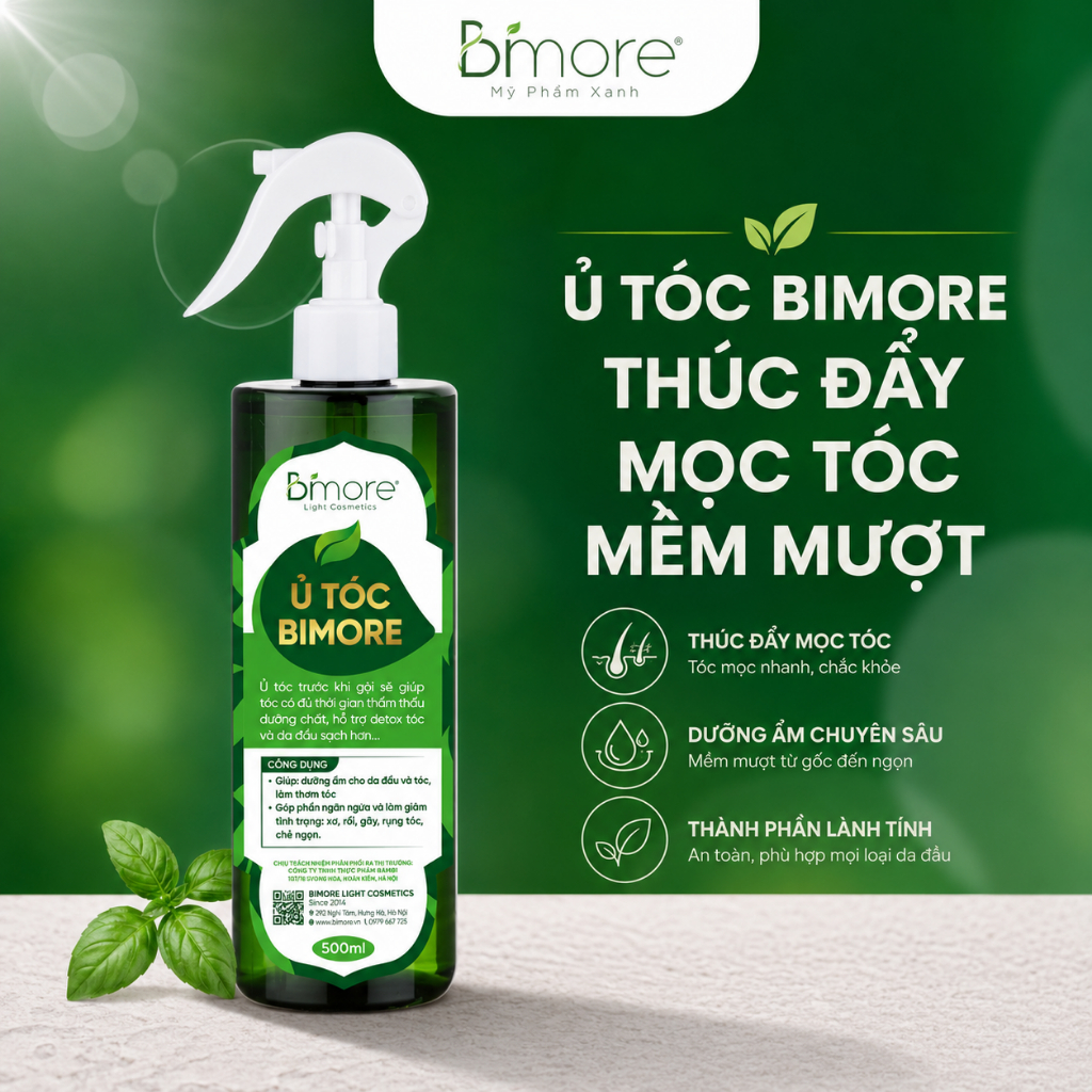 Dầu ủ tóc Bimore giúp thúc đẩy mọc tóc dưỡng tóc suôn mượt chắc khỏe Chính hãng Bimore