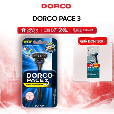 Dao Cạo Râu Hàn Quốc 3 Lưỡi DORCO PACE 3 - Hộp 1 Cán Dao và 1 Đầu Cạo