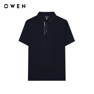 Owen - Áo polo Regular Fit APV262063 màu Đen chất liệu Paper