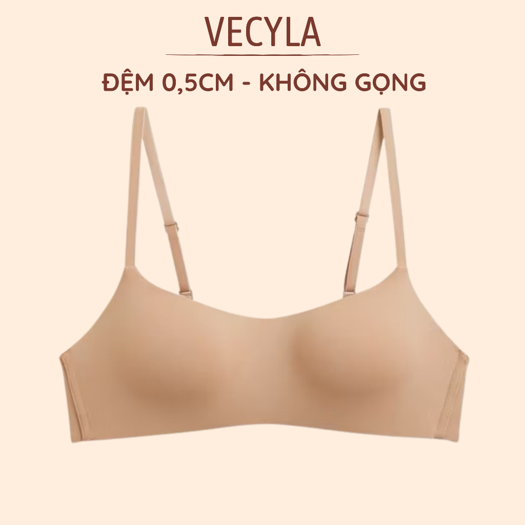 Áo lót nữ VECYLA, áo su đúc cup ngang đệm mỏng không gọng không viền chống…