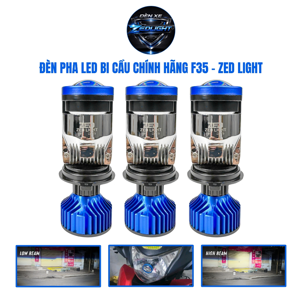 Đèn Pha LED Siêu Sáng F35 ZED LIGHT - Công Suất 65W, Độ Bền Cao, Thích Hợp Lắp Cho Xe Máy và Ô Tô