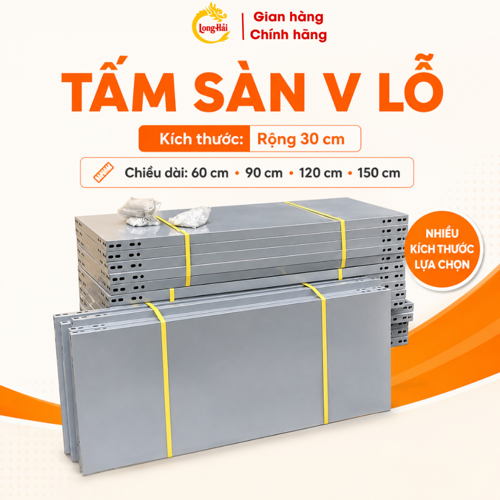 Tấm Sàn V Lỗ Đa Năng Rộng 30cm - Mâm Sàn Kệ V Lỗ Sơn Tĩnh Điện, Thép Chịu Lực, Nhiều Kích Thước