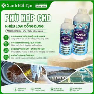 Chế phẩm sinh học EM Gốc, xanh bất tận, ủ thành EM thứ cấp ủ phân bón, xử lý nước ao nuôi