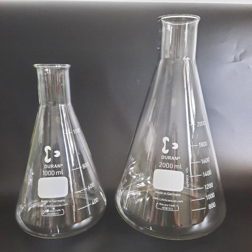 [ Duran- Đức ] Bình tam giác 1000ml 2000ml , erlen bình nón thủy tinh 1L 2l