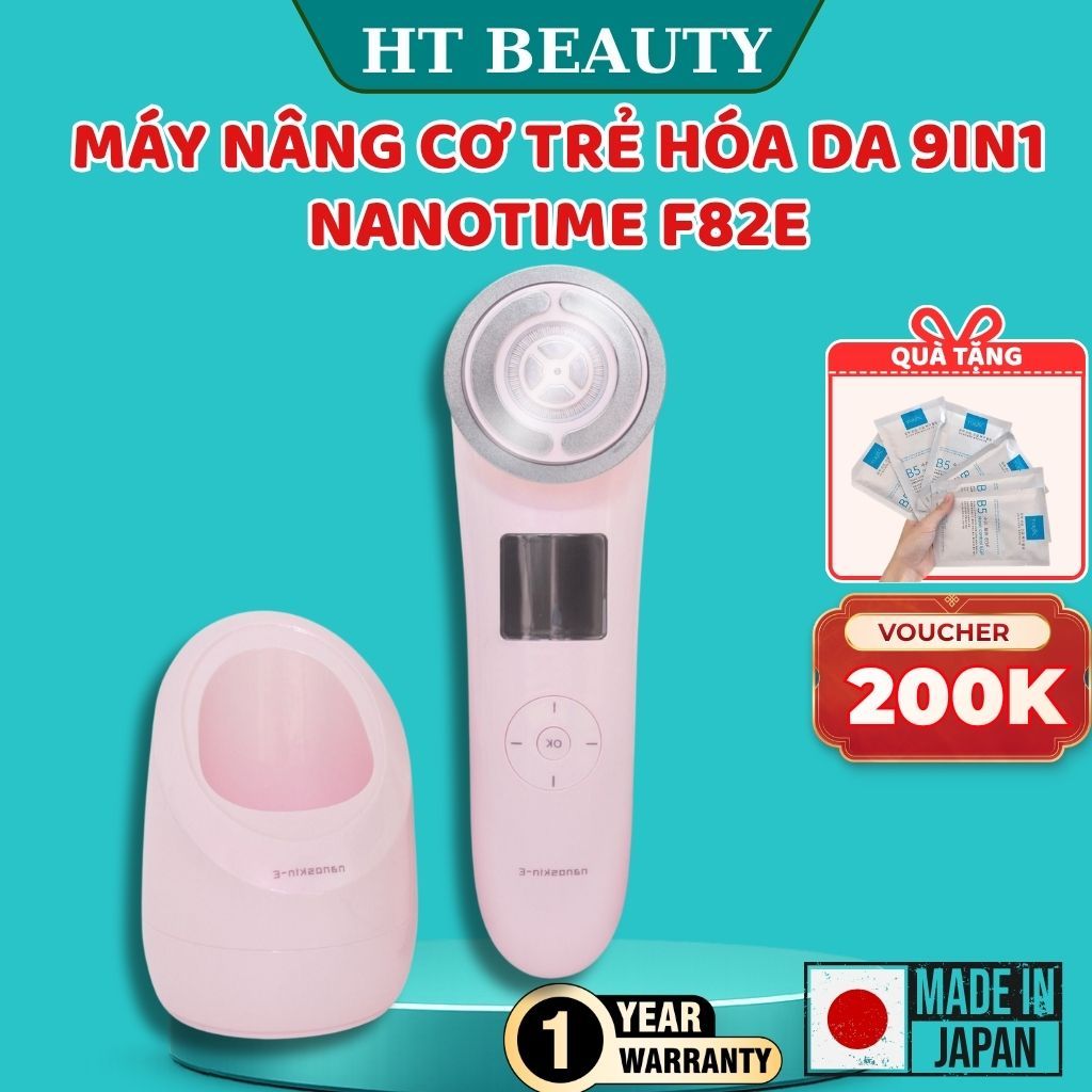 Máy nâng cơ trẻ hóa da massage mặt F82E HT Beauty công nghệ sóng Photon RF 9in1 Nhật Bản