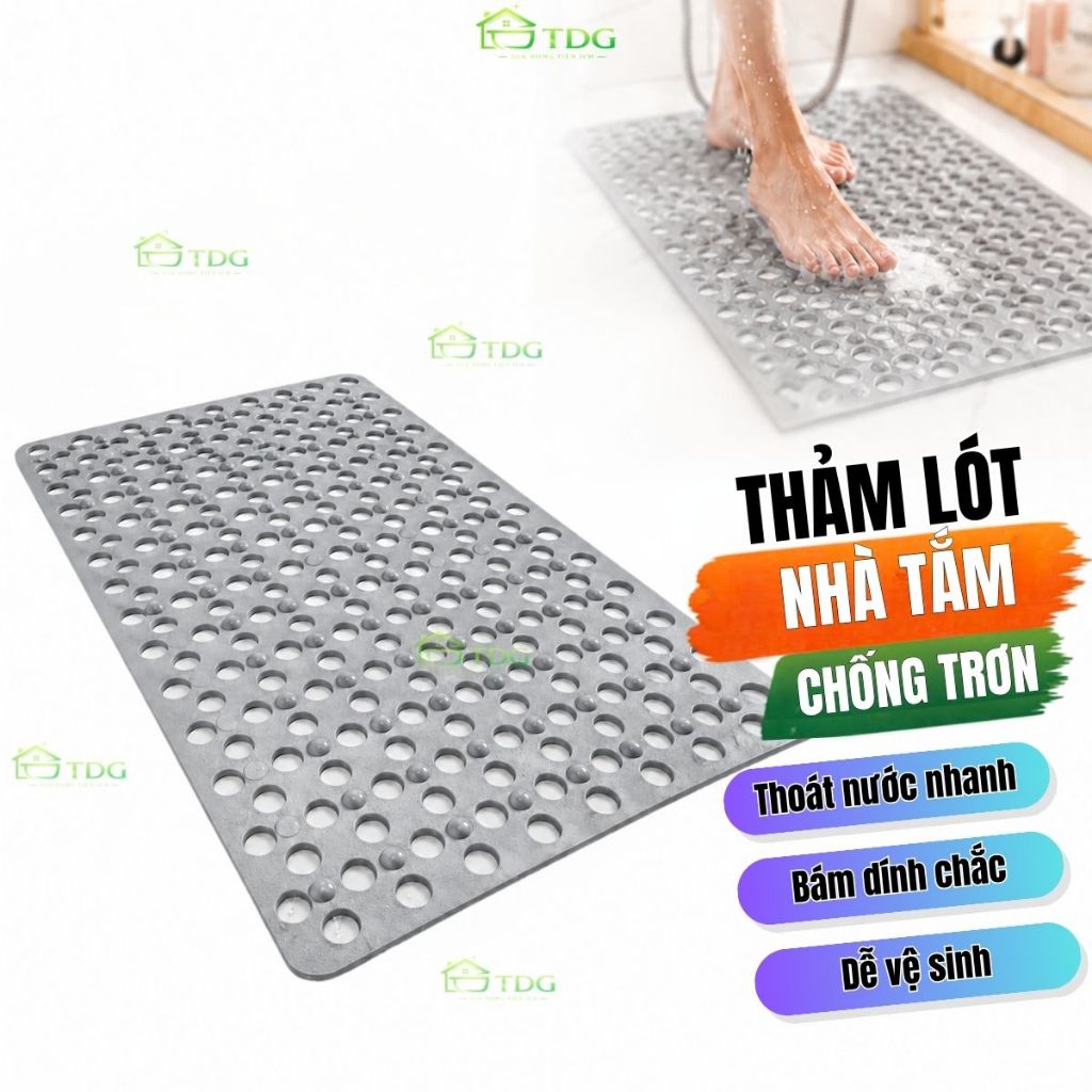 Thảm lót nhà tắm AnHome chống trơn trượt chất liệu caosu siêu bền bám dính tốt thoát nước nhanh