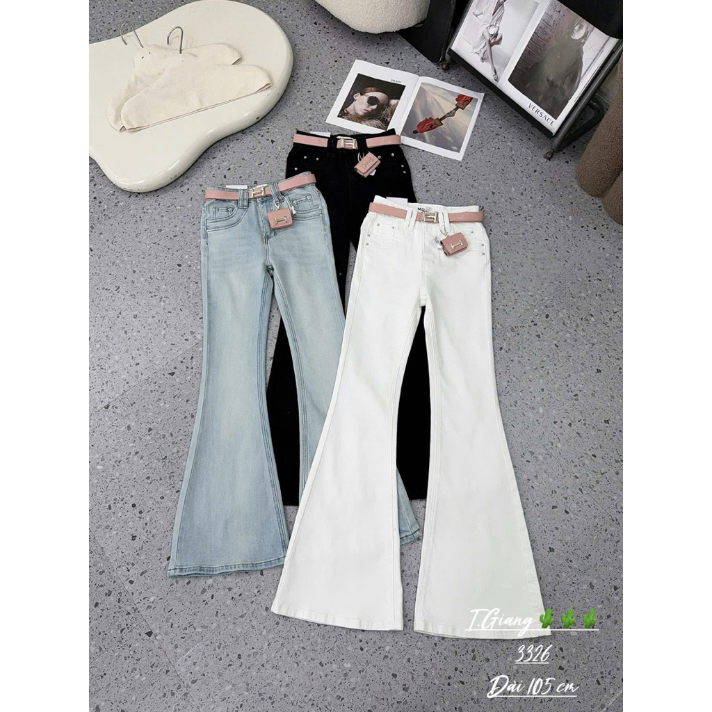 Quần Jean Loe Kèm Đai Hồng 105cm QC
