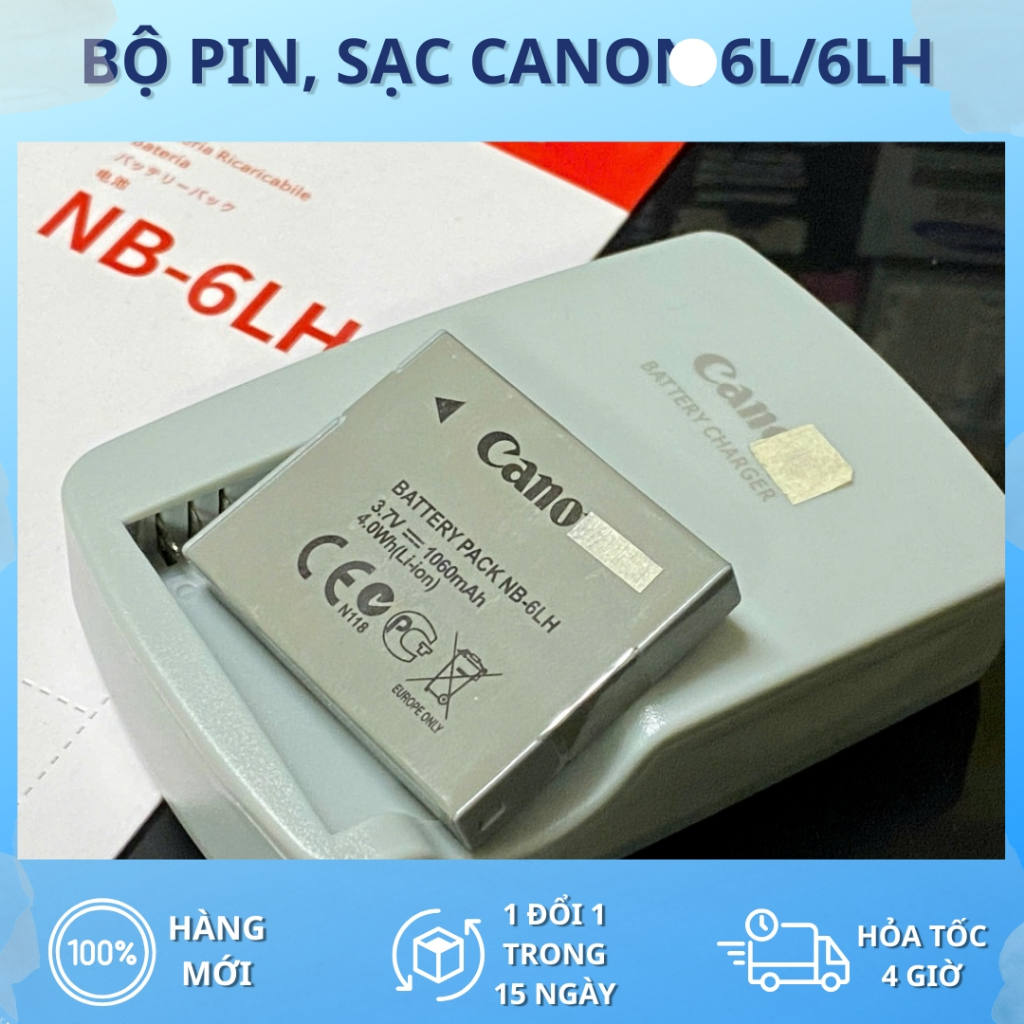 Bộ Pin, Sạc Canon NB-6L/6LH Cho IXUS 85 IS, 95 IS IXUS 105 IS, 110 IS IXUS 200 IS, 210 IS IXUS 300 H