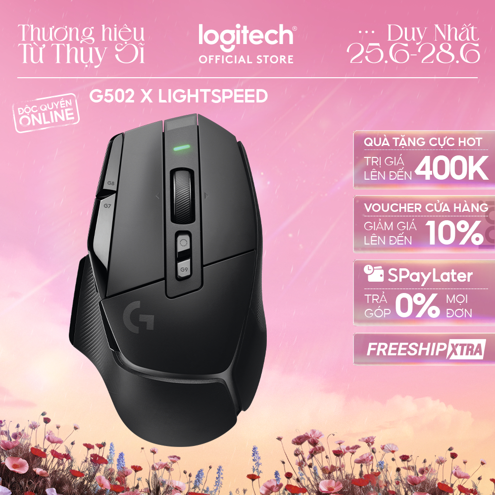 Chuột gaming không dây Logitech G G502 X LIGHTSPEED – Switch LIGHTFORCE Hybrid