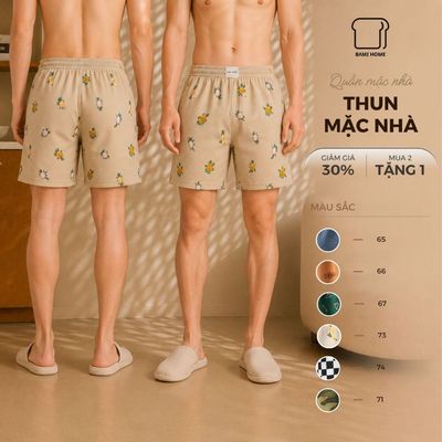 Quần đùi nam BAMI HOME, quần ngủ chất thun cotton co giãn, nhiều hoạ tiết, thoáng mát QT11