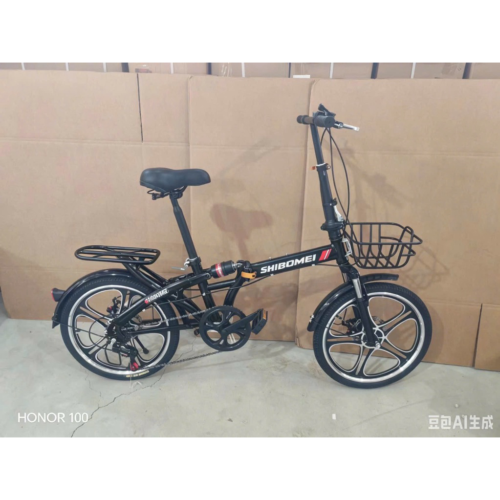 xe đạp gấp gọn SHIBOEMI 20 inch, vành đúc 5dao. xe có gacbaga,giỏ xe, chắn bùn thép như hình