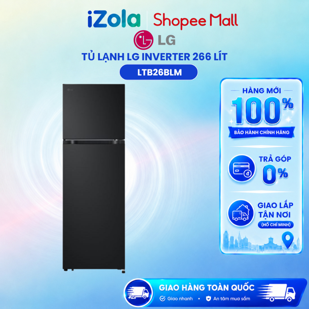 LTB26BLM - Tủ lạnh LG Inverter 266 lít LTB26BLM - Hàng chính hãng