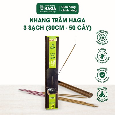 Qùa tặng không bán_Nhang trầm hương HAGA 3 Sạch,75 cây, ít khói, an toàn sức khỏe,không cay mắt,30cm