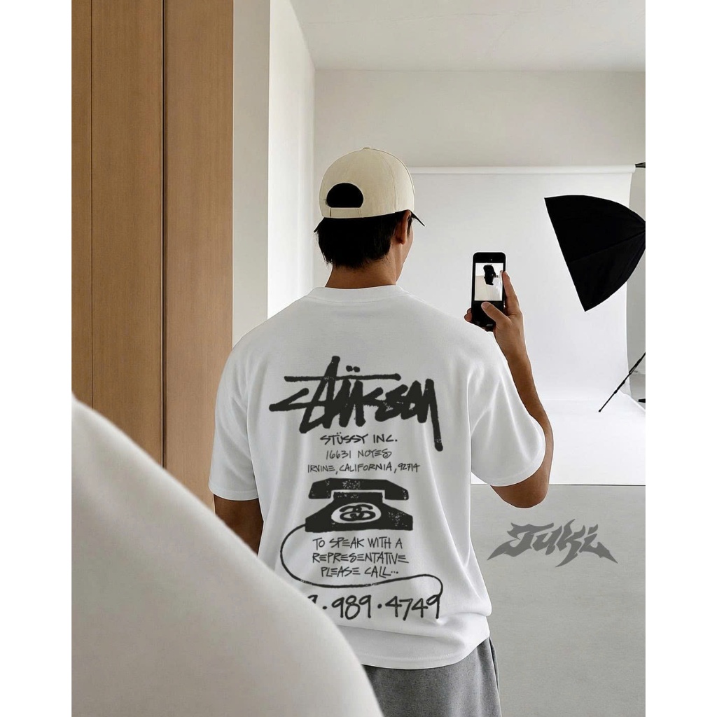Áo Thun TUKI Oversize Stussy DIRECT LINE TEE Basic Unisex Premium Cotton