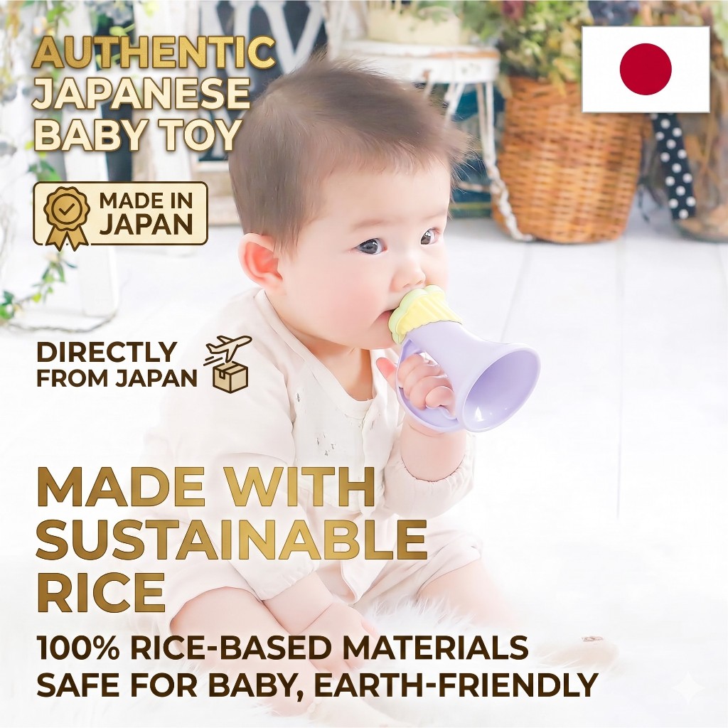 People Rice Trumpet Colorful Baby Toy | Made from Japanese Rice | Safe to Chew | Made in Japan