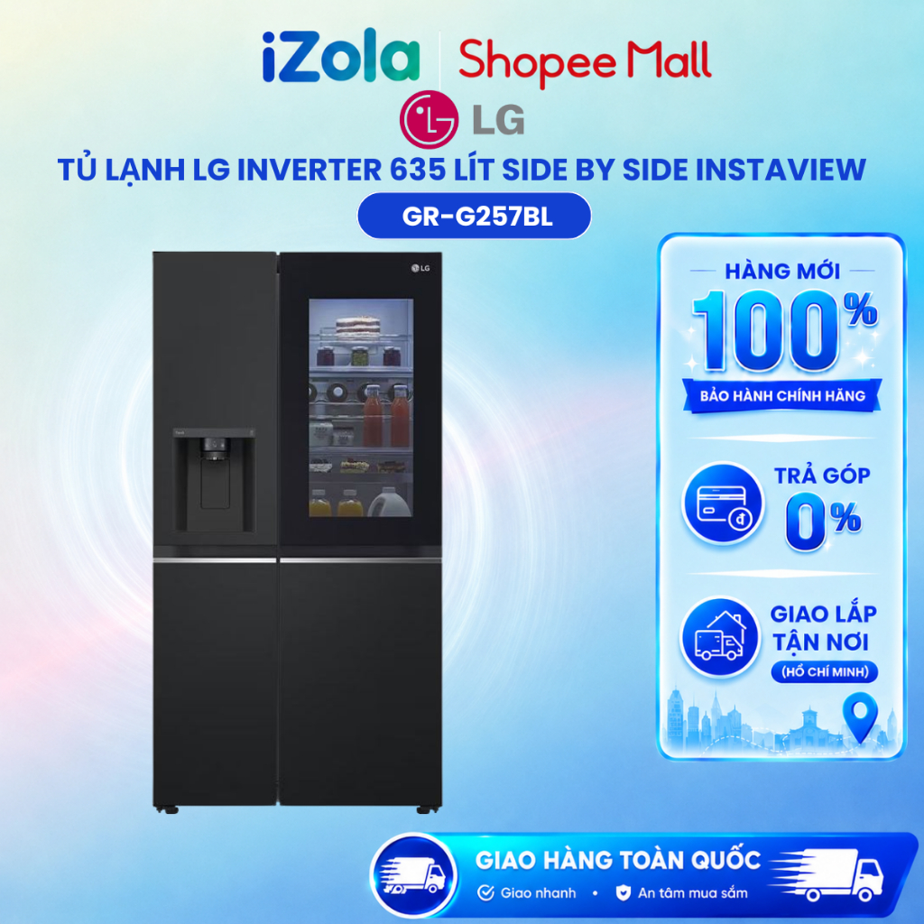 GR-G257BL - Tủ lạnh LG Inverter 635 lít Side By Side InstaView GR-G257BL - Hàng chính hãng