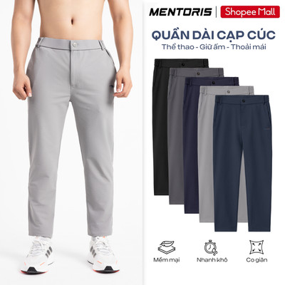 Quần Âu Nam MENTORIS Vải Gió Premium, Form Đứng Ống Suông,Co Giãn Linh Hoạt,Mặc Hàng Ngày MADC25W003