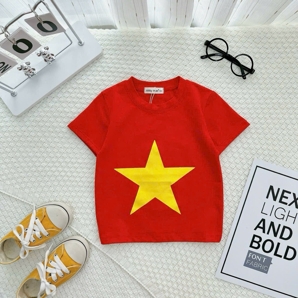[6-85kg] Áo CỜ ĐỎ SAO VÀNG Vải Thun Lạnh MinkyMom N42