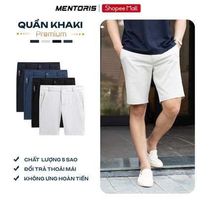 Quần Short Kaki Nam MENTORIS, Quần Short Kaki Gió Mền Mại,Form Tôn Dáng,Phong Cách Lifestyle MSR2620