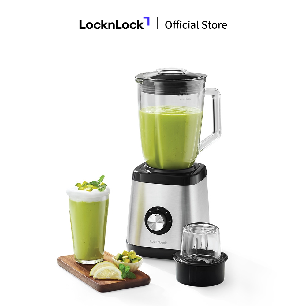 Máy xay sinh tố LocknLock Power Blender 2 đầu cối thủy tinh - Màu bạc EJM366SLV- T2C