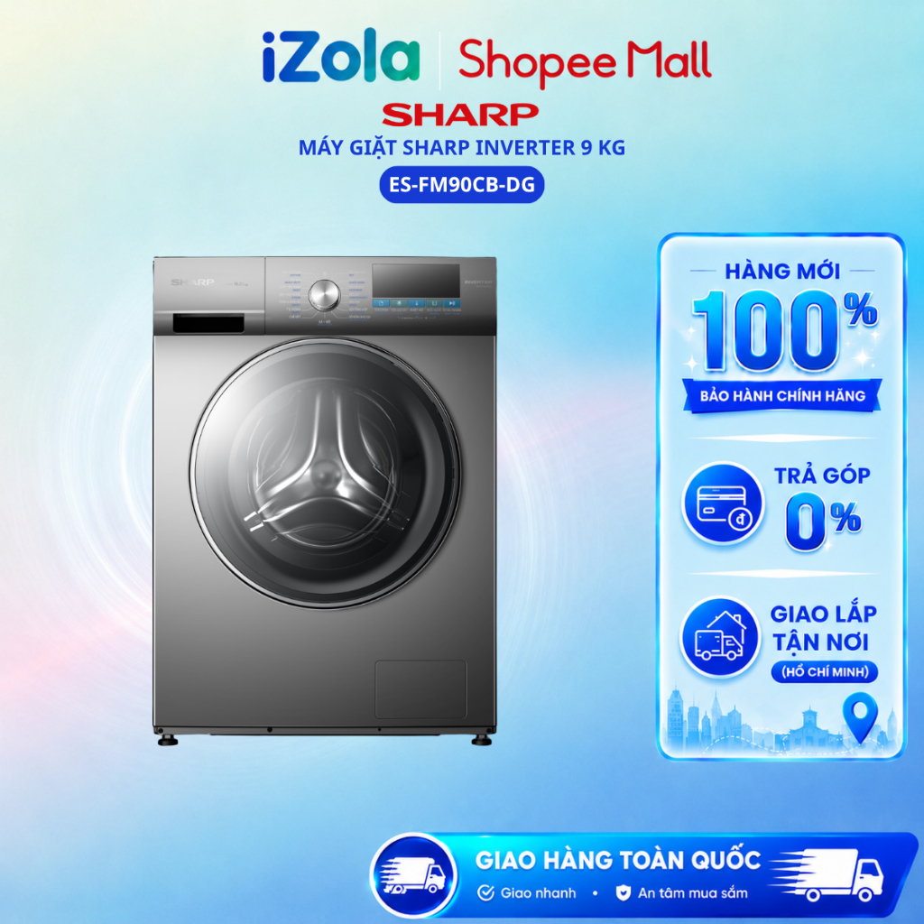 ES-FM90CB-DG - Máy giặt Sharp Inverter 9 kg ES-FM90CB-DG - Hàng chính hãng