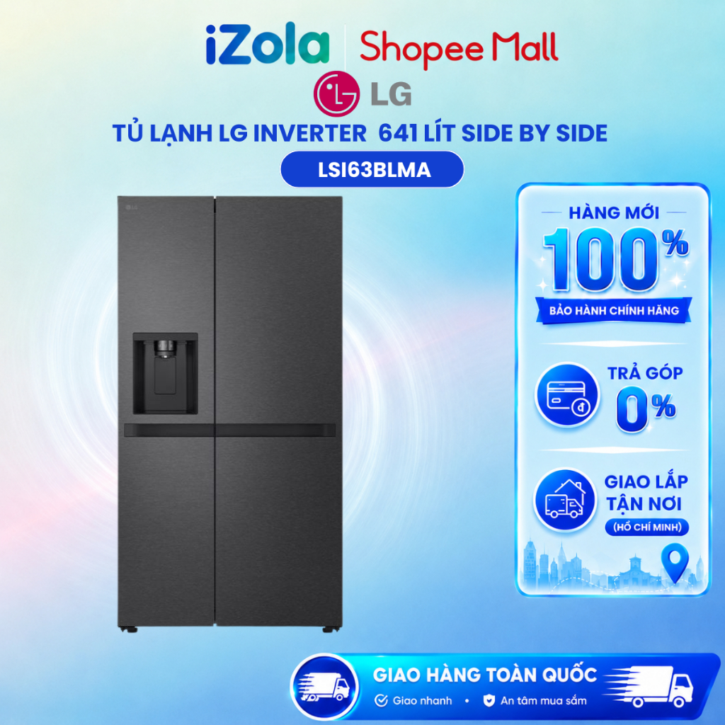 LSI63BLMA - Tủ lạnh LG Inverter 641 lít Side By Side LSI63BLMA - Hàng chính hãng