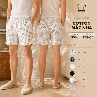 COMBO 3-5 quần đùi cotton mẫu ngẫu nhiên BAMI HOME, mặc ngủ, mặc nhà có túi mềm mại thoáng mát QC-CB