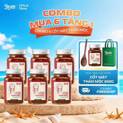 Combo 6 Hũ Cốt Mật 11 Loại Thảo Mộc Lạc Yên Foods Đậm Táo Đỏ Kỷ Từ Cho Các Chị Em