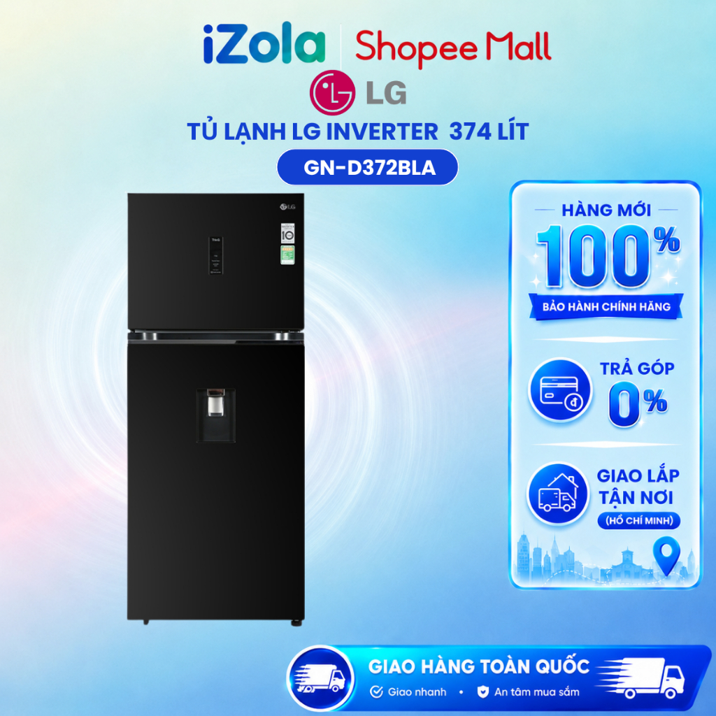GN-D372BLA - Tủ lạnh LG Inverter 374 lít GN-D372BLA - Hàng chính hãng