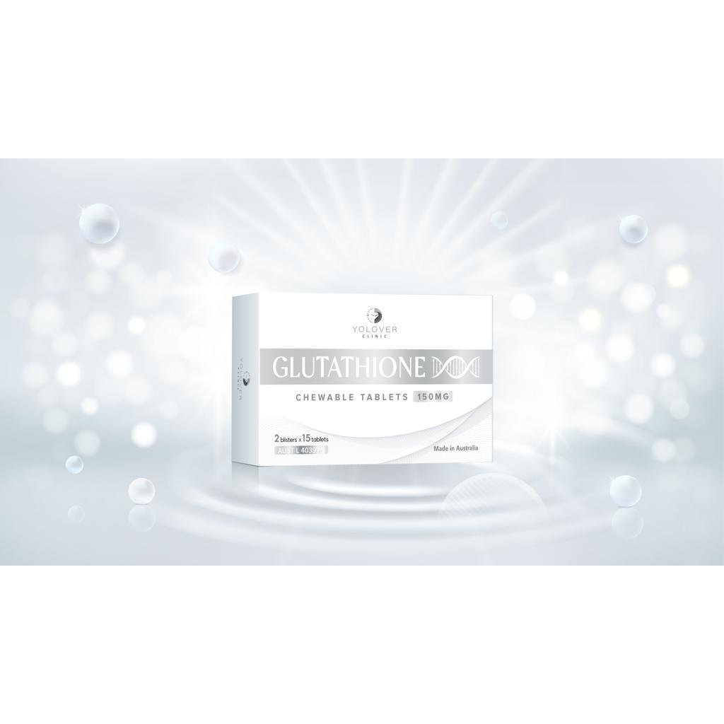 Viên Ngậm Sáng Da Glutathione. Hộp Glutathione 150mg. Hộp 30 viên (15 viên/vỉ x 2 vỉ).