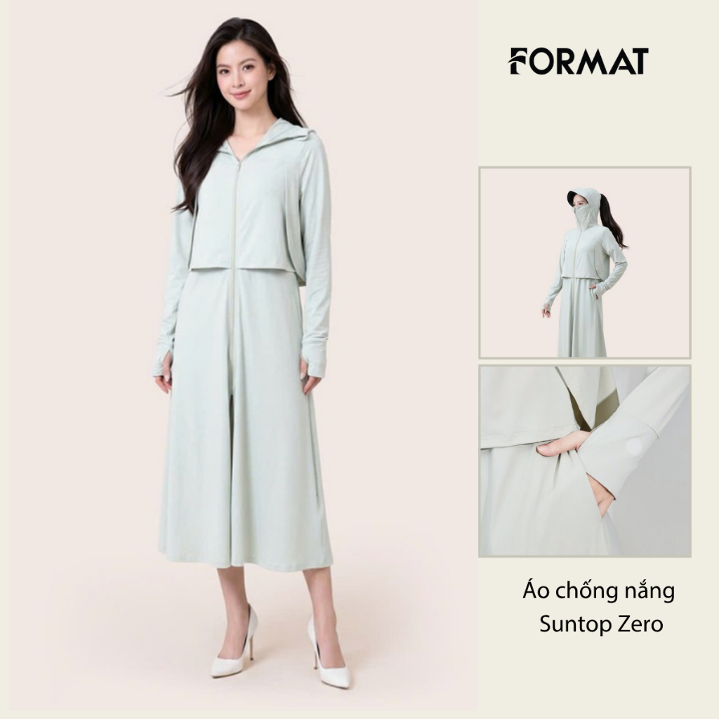 [NEW 2026] Áo Chống Nắng Nữ FORMAT SunStop® Zero 10006061 Mũ Khẩu Trang Che Tay Chống UVMát Lạnh