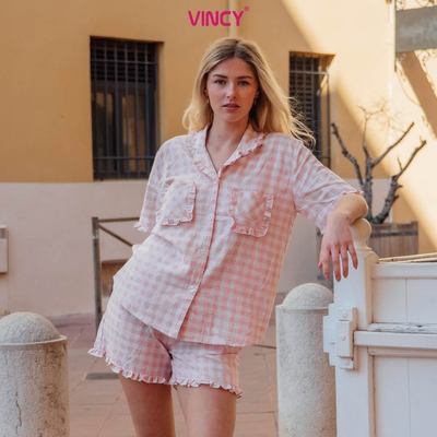BSK09S6K01-BỘ SHORT KATE VỚI THIẾT KẾ CỔ PIJAMA PHỐI BÈO TINH TẾ MANG ĐẾN SỰ TRẺ TRUNG VÀ NĂNG ĐỘNG, TẠO CẢM GIÁC THOẢI