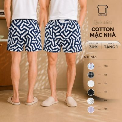 Quần đùi mặc nhà mặc ngủ ngẫu nhiên BAMI HOME vải cotton cao cấp đa dạng họa tiết QC02