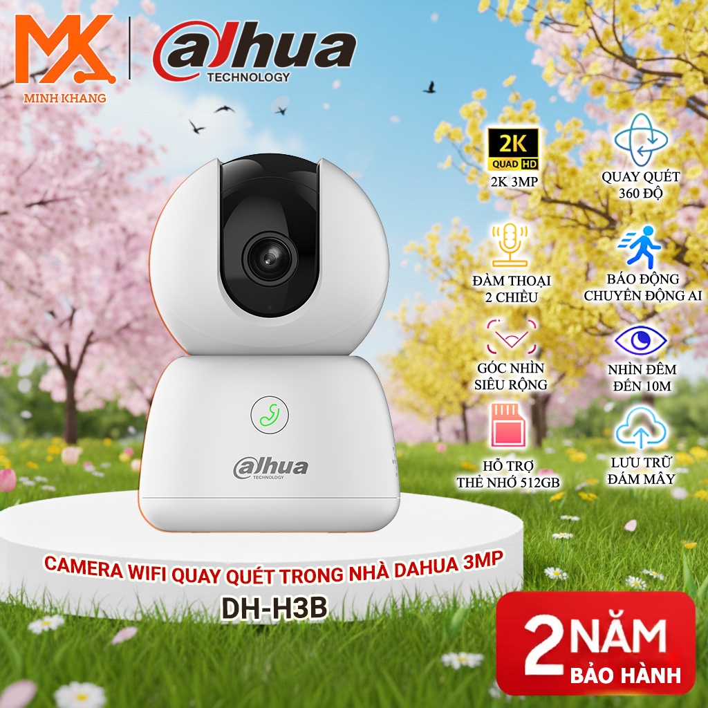 Camera IP WiFi Quay Quét Dahua H3B 3M & H5B 5M Chính Hãng – Pan & Tilt 360°, Theo Dõi Chuyển Động, Đ