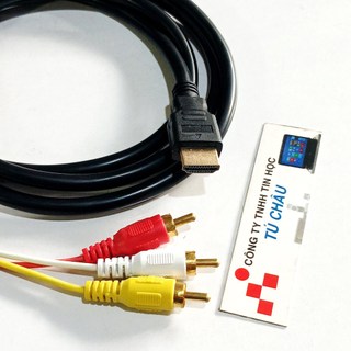 Cáp HDMI ra 3 AV (3RCA): Đầu chuyển ngắn 3 AV Cái /  Cáp dài 1.5m 3 AV Đực
