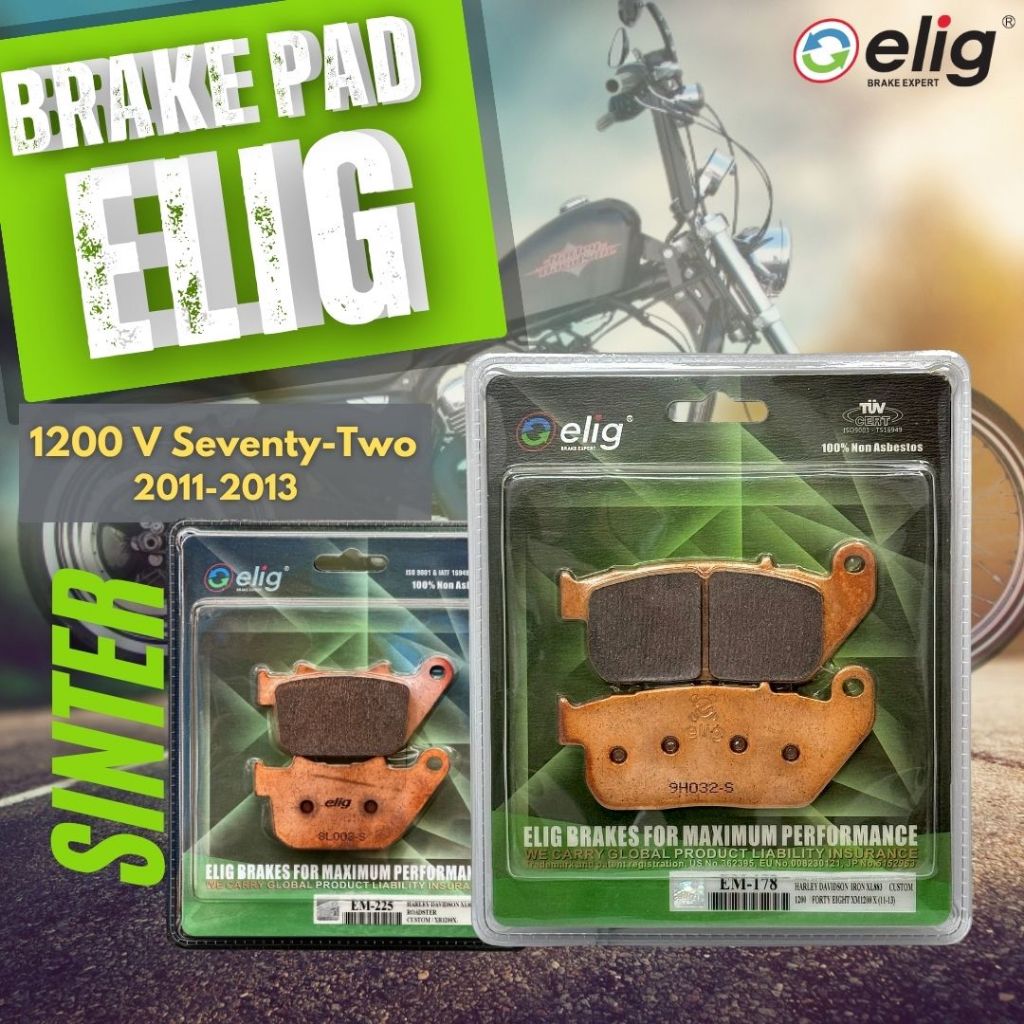 BỐ THẮNG ELIG SINTER HARLEY DAVIDSON 1200 V Seventy-Two 2011-2013 (Trước EM-178, Sau EM-225)