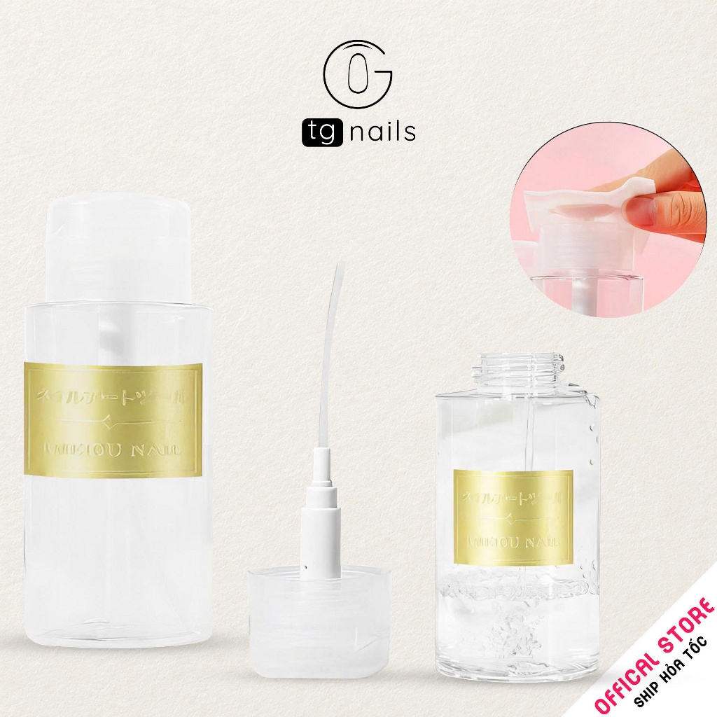 Lọ rỗng đựng nước lau gel tem vàng 300ml