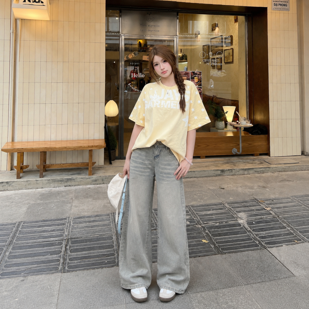 Quần Jeans  Suông Ống Rộng Đứng  MIAA Cạp Cao Màu RETRO , Quần Jeans Ống Suông Ver 1 nhiều màu tôn dáng form unisex | BigBuy360 - bigbuy360.vn