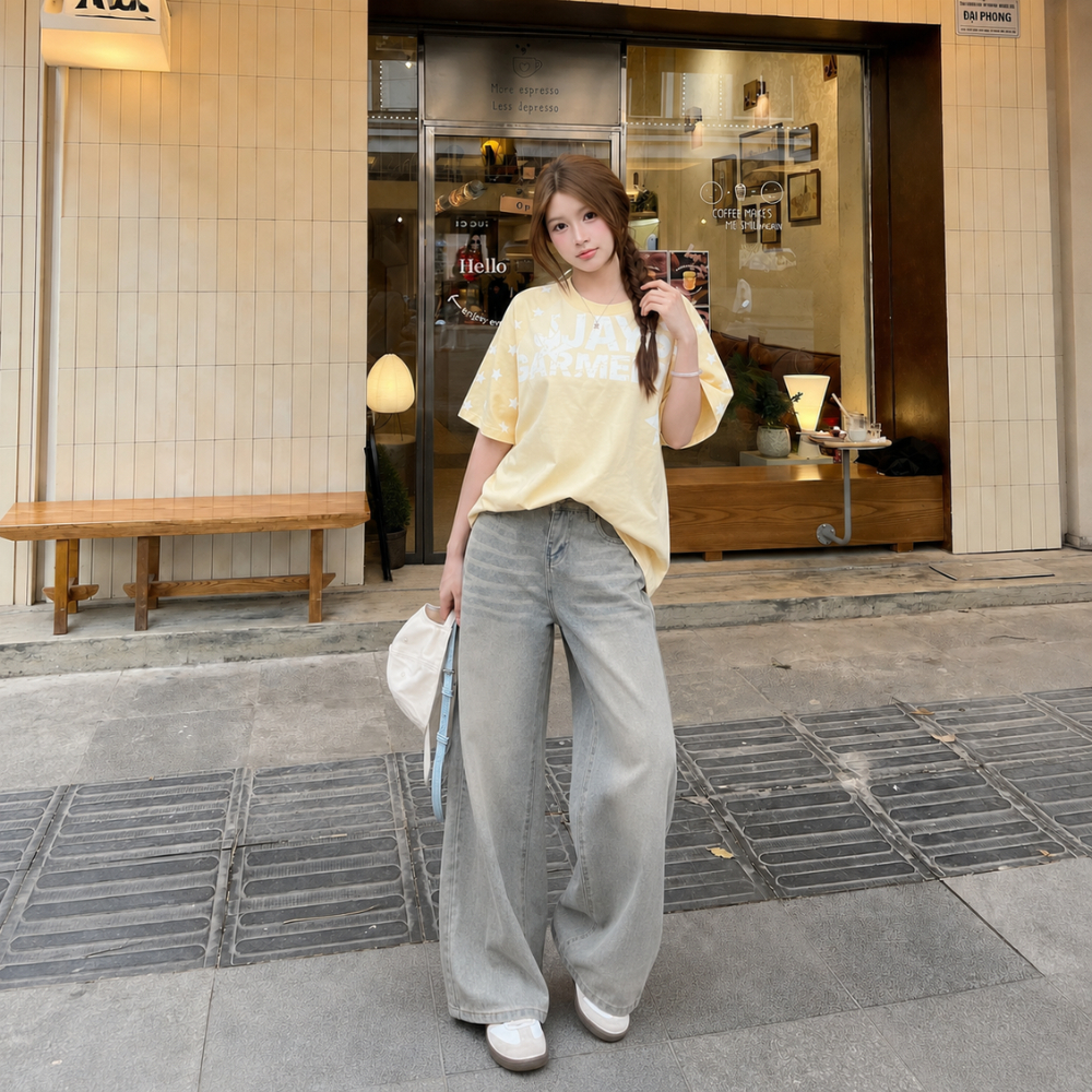 Quần Jeans  Suông Ống Rộng Đứng  MIAA Cạp Cao Màu RETRO , Quần Jeans Ống Suông Ver 1 nhiều màu tôn dáng form unisex | BigBuy360 - bigbuy360.vn