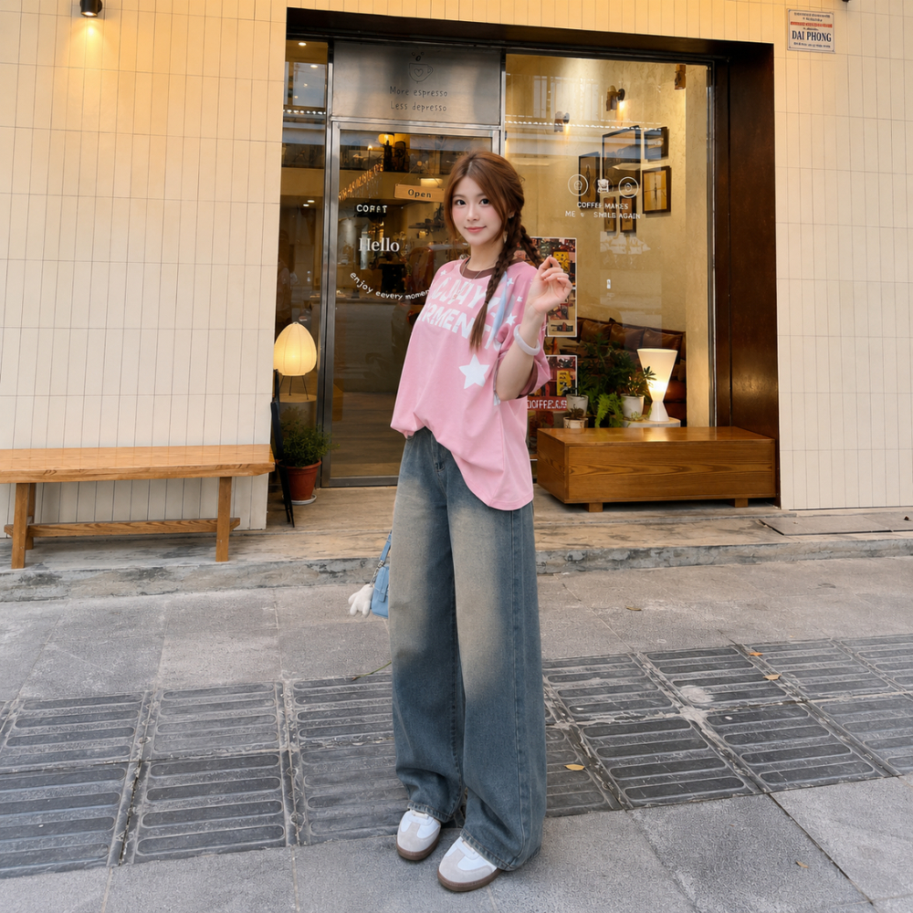 Quần Jeans  Suông Ống Rộng Đứng  MIAA Cạp Cao Màu RETRO , Quần Jeans Ống Suông Ver 1 nhiều màu tôn dáng form unisex | BigBuy360 - bigbuy360.vn