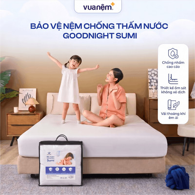 Ga Chống Thấm Goodnight Sumi, Ga Bo Chun Chống Nước Cho Bé và Mẹ, ngăn ngừa vết bẩn hiệu quả