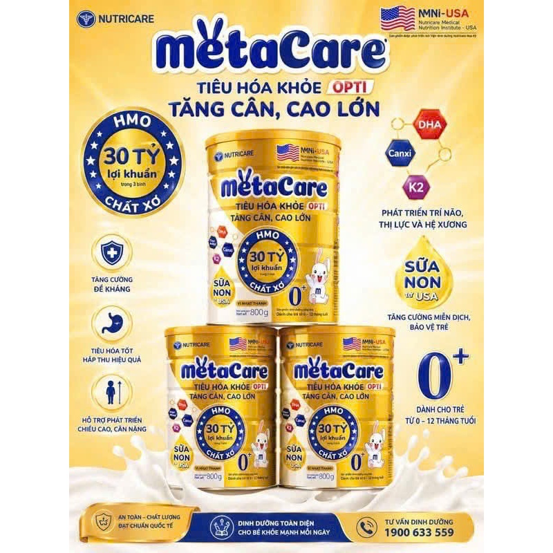 Sữa Bột Metacare Opti Vàng Nutricare