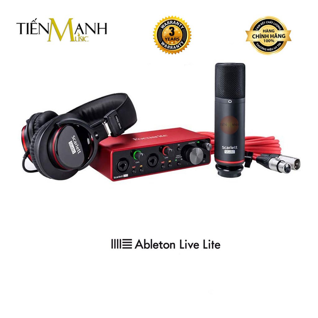 [Chính Hãng, BH 3 Năm] Full Bộ SoundCard Focusrite 2i2 Studio Gen 4 - Sound Card Bo Mạch Âm Thanh Th