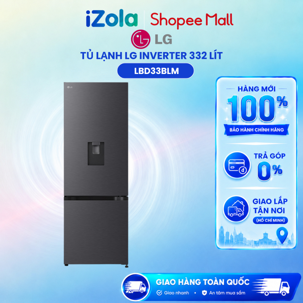 LBD33BLM - Tủ lạnh LG Inverter 332 lít LBD33BLM - Hàng chính hãng