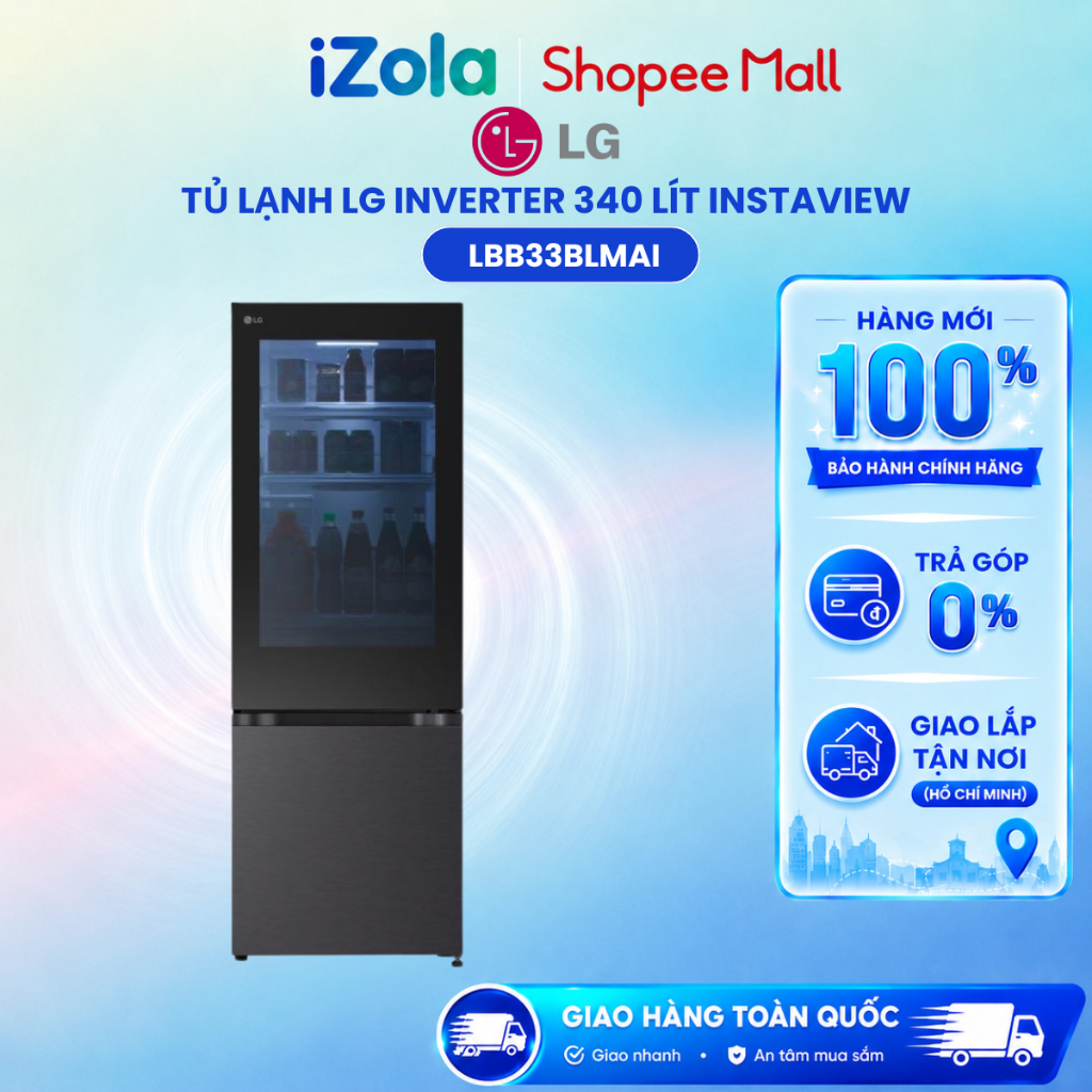 LBB33BLMAI - Tủ lạnh LG Inverter 340 lít InstaView LBB33BLMAI - Hàng chính hãng