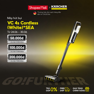 Máy hút bụi cầm tay dùng pin Lithium-ion Karcher VC 4s với đầu hút xoáy 180 độ- công suất hút 15000 Pa - màu trắng