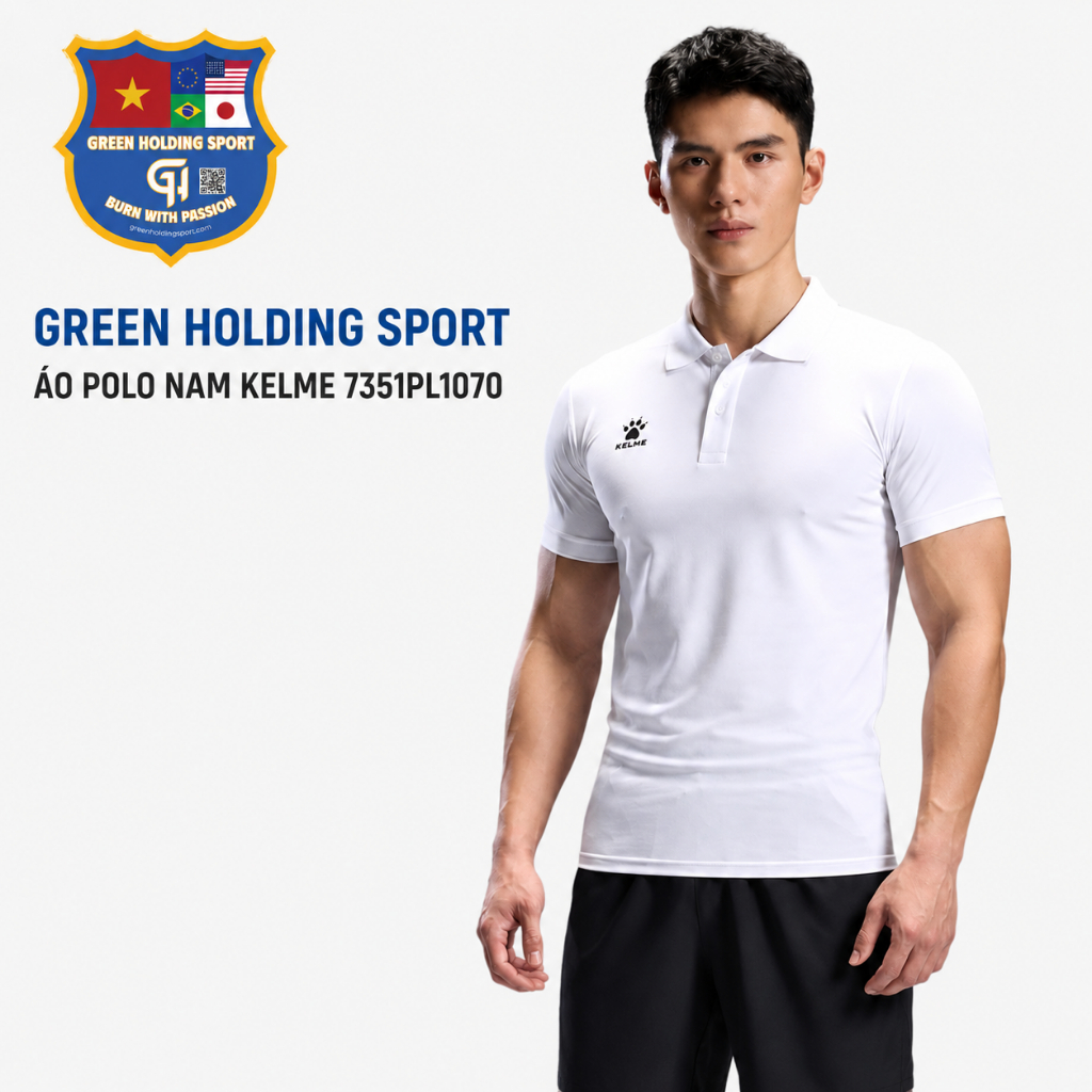 Áo Polo Nam KELME 7351PL1070 Chính Hãng  - Áo polo thể thao Thoáng Mát, Co Giãn