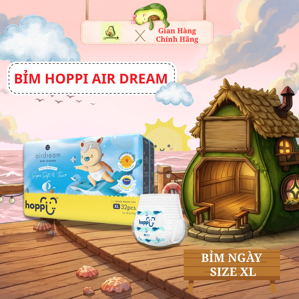 Bỉm Hoppi Air Dream Cho Bé – Thoáng Khí, Size NB-2XL